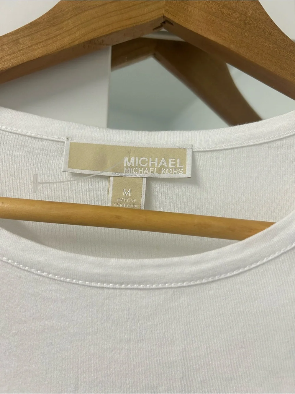 Michael Kors White Short Sleeve Layered Peplum Tunic
